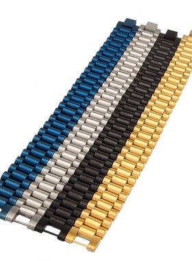 欧美嘻哈不锈钢钢带手链男生个性保N色电镀枪黑色链饰品