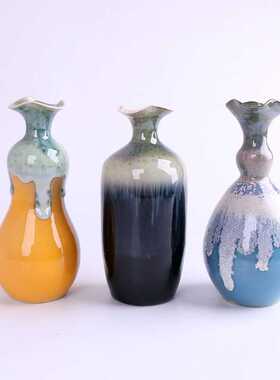 景德镇陶瓷工艺品 创意陶瓷花盆 韩式花插 陶瓷花插 颜色釉大花插
