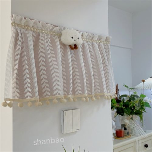 网红电表箱遮挡帘遮挡神器遮丑帘魔术贴挂布装饰防尘布帘蕾丝挂毯 - 图0