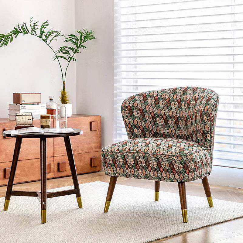 网红复古美式单人沙发椅卧室客厅阳台懒人椅民宿布艺实木休闲椅子,淘宝优惠券,粉丝福利购,淘宝优惠卷
