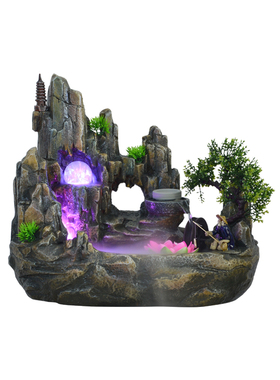 假山流水喷泉摆件鱼池s客厅室内加湿器盆景观桌面装饰礼品送礼