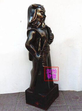 纯铜炎帝摆件 高一米神农始祖站像 金属工艺人物雕塑铜像摆件