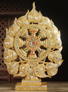 泰式SPA会所餐厅菩提树叶摆件东南亚家居装饰品玄关禅意摆设创意