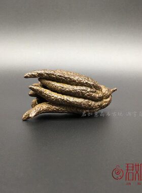 实心铜佛手瓜摆件 寓意南方特产佛手茶宠铜宠茶艺把件工艺品