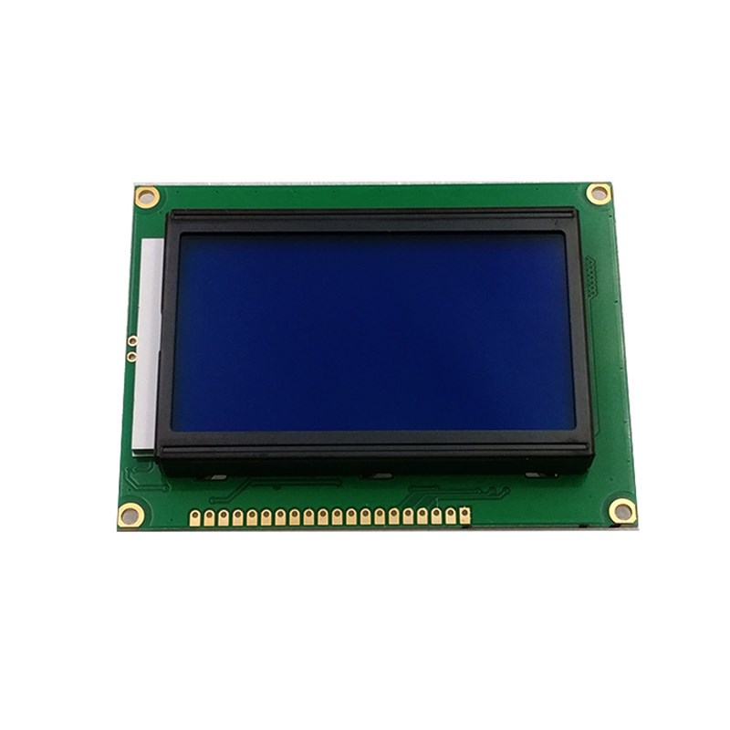 蓝屏LCD12864显示屏 液晶屏 带中文字库 带背光12864-5V 并口串口 - 图1