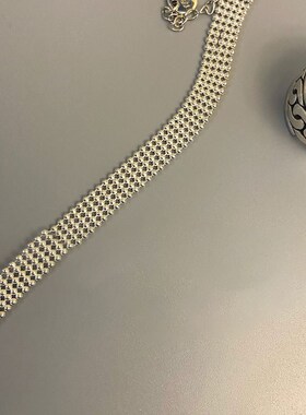 925纯银不规则珍珠猪鼻子拼接坦克链条银珠手链 女韩版时尚手饰