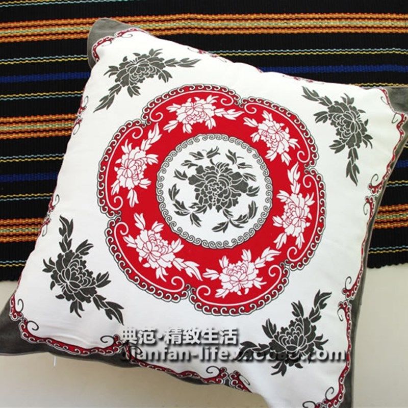 中式现代富贵天香牡丹布络布艺抱枕靠包靠垫套/不含芯. 家居软饰,淘宝优惠券,粉丝福利购,淘宝优惠卷