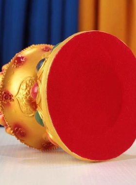 藏式彩绘占巴拉幡底座招财箭座子锡杖树脂彩绘手摇十字形底座摆件