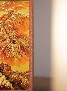 朱炳仁铜 万里长城桌屏摆台装饰画装饰电视柜办公室礼物领导长辈