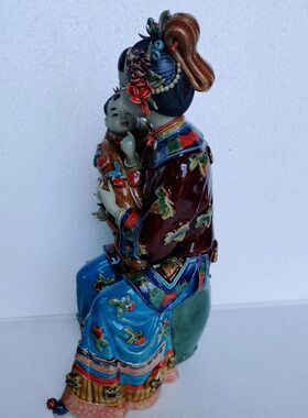 石湾陶瓷公仔十二金钗李执摆件礼品玄关博古架公司红楼梦人物