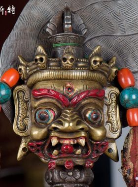 佛具用品金刚宝杵尼泊尔全铁做旧飘带实木底座普巴金刚宝橛高60cm