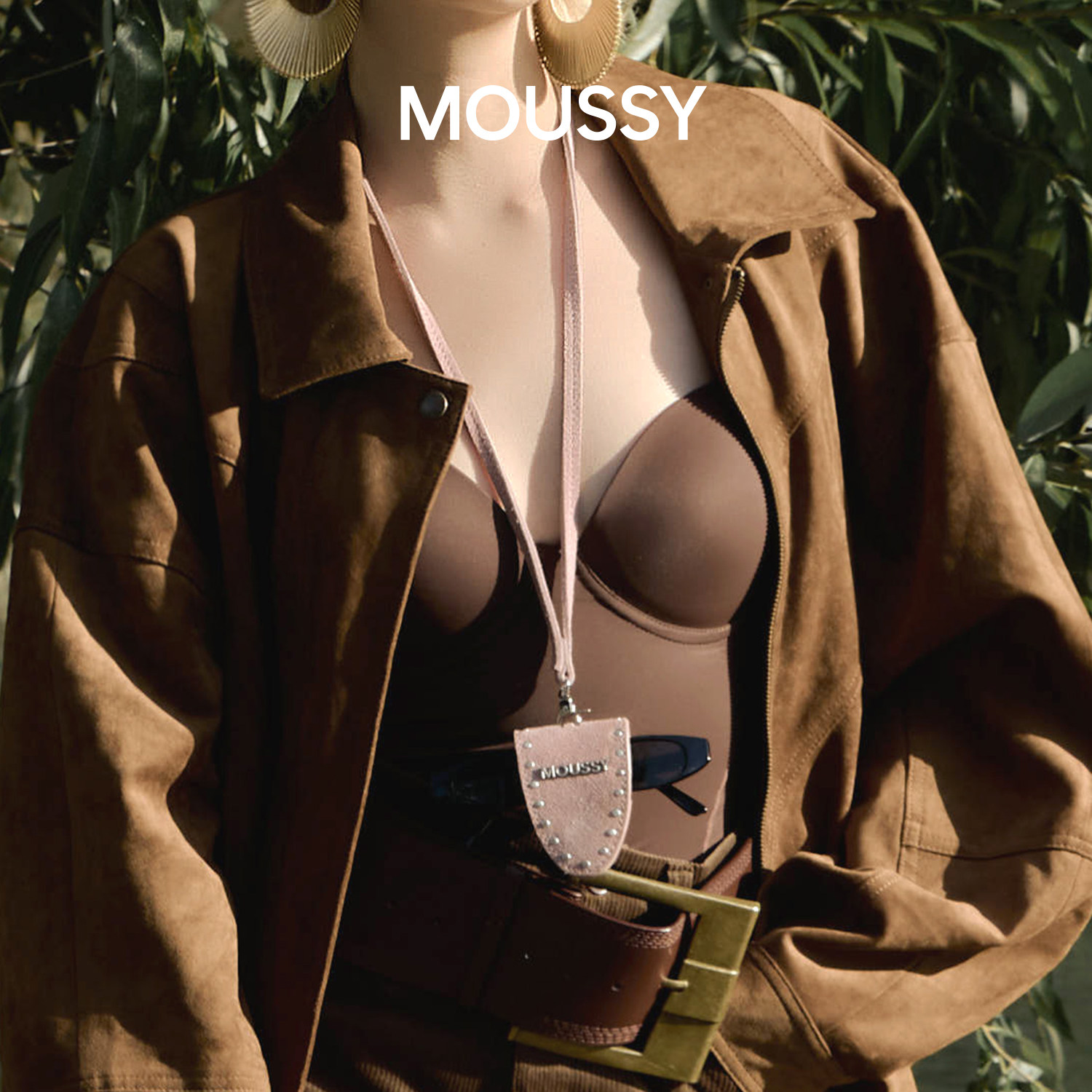 【汤圆TOYO】MOUSSY旷野流浪麂皮眼镜夹皮革墨镜夹百搭眼镜夹配饰,淘宝优惠券,粉丝福利购,淘宝优惠卷