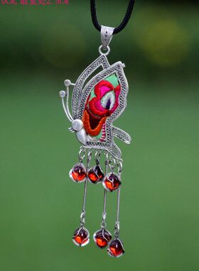 刺绣项链银饰族长款民族苗复古中国风女手工原创百搭个性流苏气质