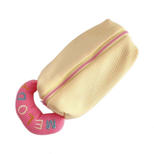 奶油泡芙笔袋格子布艺毛绒收纳包大容量笔袋可爱学生文具收纳包,淘宝优惠券,粉丝福利购,淘宝优惠卷