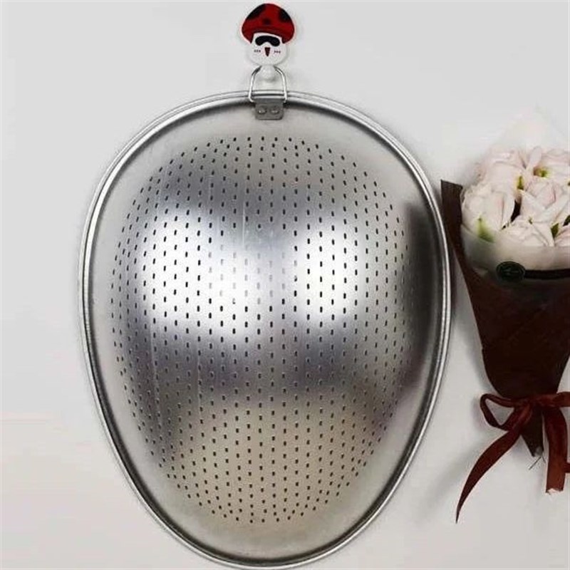 铝制品铝筲箕加厚簸箕不锈钢洗米盆洗菜蓝L沥水篮沥米饭漏筛家厨-图1