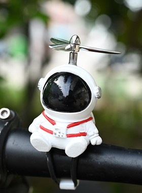 宇航员电动车小摆件创意可爱车载太空人公仔摩托电瓶自行车装饰品