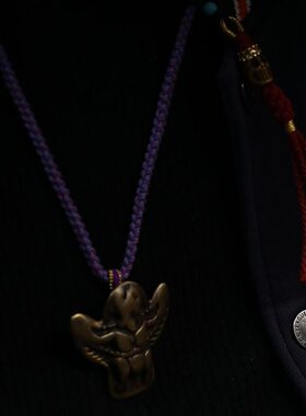 子鱼居手工原创藏式大鹏鸟吊坠颈链复古民族风文玩全手工编织定制