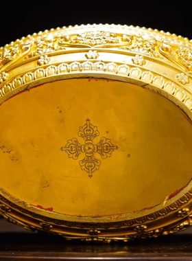 藏式摆件纯铜供品六寸鼬鼠吐宝宝瓶供品系列鎏金家用中式铜摆设