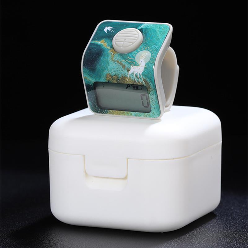 New electronic smart hand press small thousand meter + charging thought counter non-Bluetooth luminous ring point counter