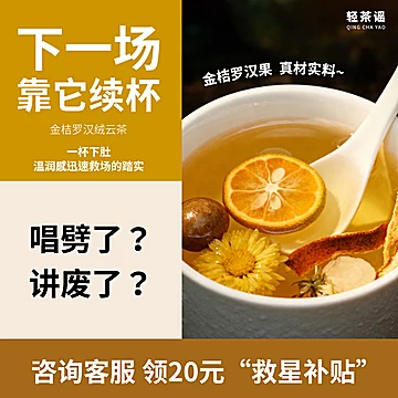 【拍两件】轻茶谣金桔胖大海罗汉果养生茶[48元优惠券]-寻折猪
