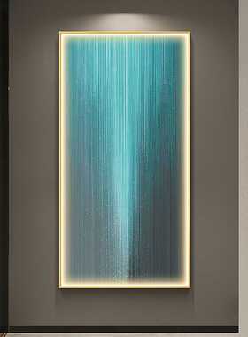 现代轻奢入户玄关装饰画高档简约led灯画竖版大气走廊过道发光画