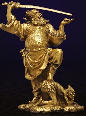 家居馗像钟品门风水玄关装饰神像铜像馗钟黄铜摆件神工艺品客厅