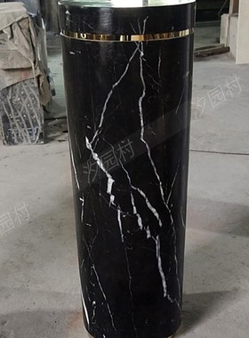 圆柱底座大d理石雕塑台酒店样板房室内装饰柱子摆件底座台高端定