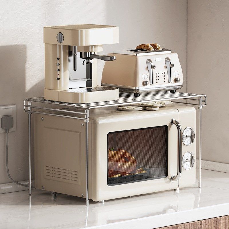 304不c锈钢厨房置物架微波炉架子家用双层台面电饭锅收纳烤箱支架,淘宝优惠券,粉丝福利购,淘宝优惠卷