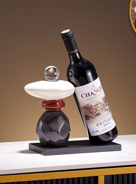 酒柜天鹅摆件新中式红酒架高级感餐C桌边柜装饰品轻奢高档2025新