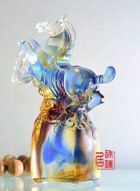 桌面云个性装饰品摆设高档壮志凌礼品生琉璃马摆件客厅生日礼物肖