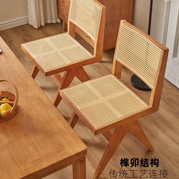 家逸实木休闲椅阳台藤编椅家用餐椅餐桌椅靠背椅书房简约学习椅子,淘宝优惠券,粉丝福利购,淘宝优惠卷