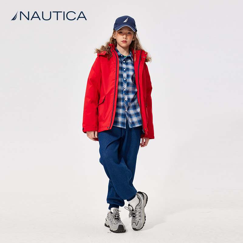 NAUTICA/诺帝卡童装 男童女童牛仔裤加绒长裤春秋季儿童美式复古,淘宝优惠券,粉丝福利购,淘宝优惠卷