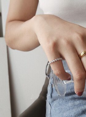 法式感两件套日韩定制水组合轻奢戒指滴形！战神时尚开口戒指高级