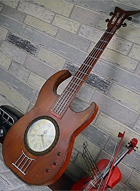 覆古怀旧铁d艺吉他小提琴摆件餐厅酒吧G咖啡厅装饰酒柜摆设乐器道