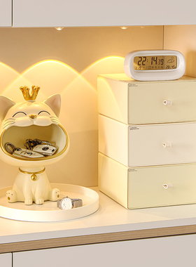 奶油风装饰品摆件入户玄关门口放钥匙收纳口罩收纳盒鞋柜置物架