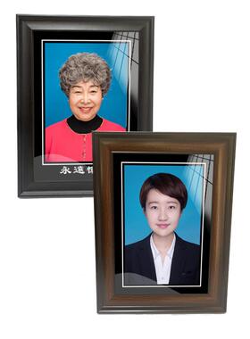 遗像制作老人遗照相框实木黑色A4 A3 12寸16去世死人灵堂照片冲洗