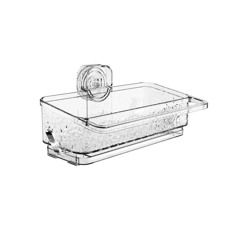 吸盘不伤墙,可换位置】厨房多功能M沥水抹布置物架免打孔 - 图0