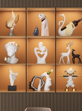 高端大气c客厅酒柜摆件创意家居电视柜两侧红酒架餐边柜工艺装饰