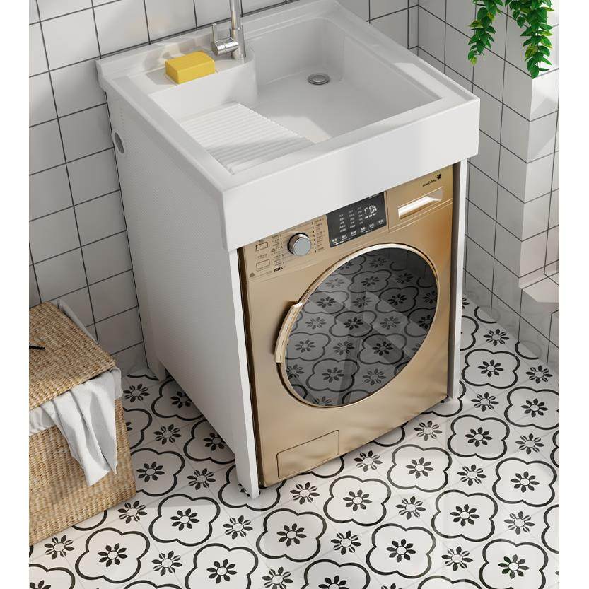 太空铝洗衣柜小户型阳台洗衣机柜一体台盆组合带搓板浴室柜定制,淘宝优惠券,粉丝福利购,淘宝优惠卷