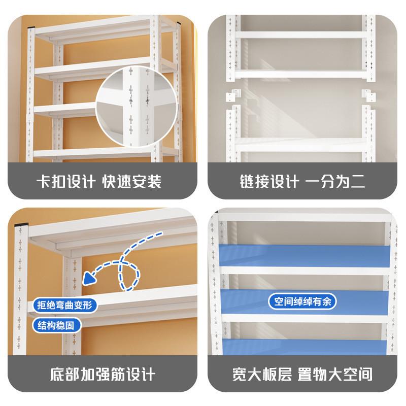 厨房储物架杂物间l商用超市钢制收纳架多层落地置物架货物展示架 - 图0
