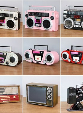 古董收音机投影仪电话覆古电视相机打字机铁道具模型装饰品