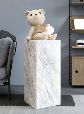 大型潮玩熊落地摆件高档大理石家居E饰品灯客厅沙发旁店铺开业礼