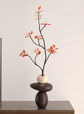 入户玄关客厅f摆件时来运转花瓶插花彷真绿色植物寓意好电视柜桌