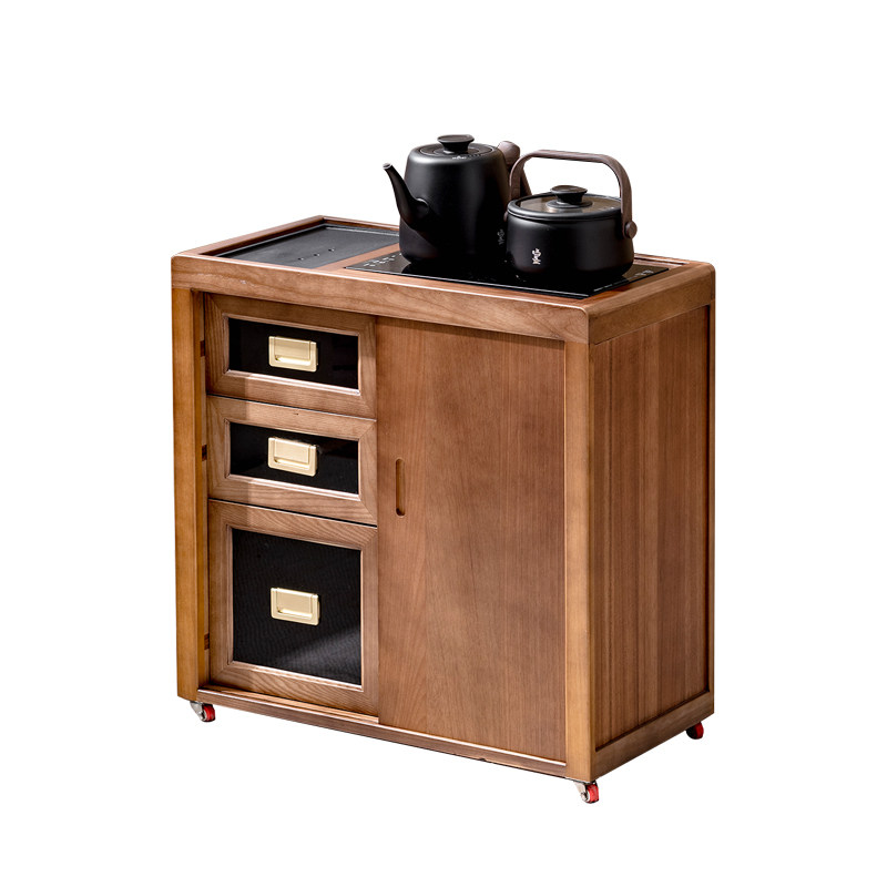 白蜡木茶吧机实木茶水台边柜复古风茶水柜烧水壶一体移动茶台小型,淘宝优惠券,粉丝福利购,淘宝优惠卷