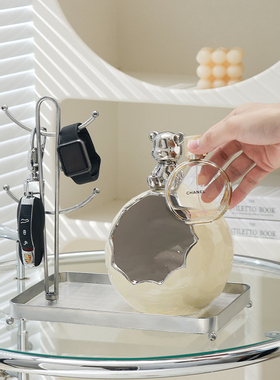 轻奢现代暴力熊钥匙收纳玄关入户鞋柜摆件客厅家居装饰品创意礼物