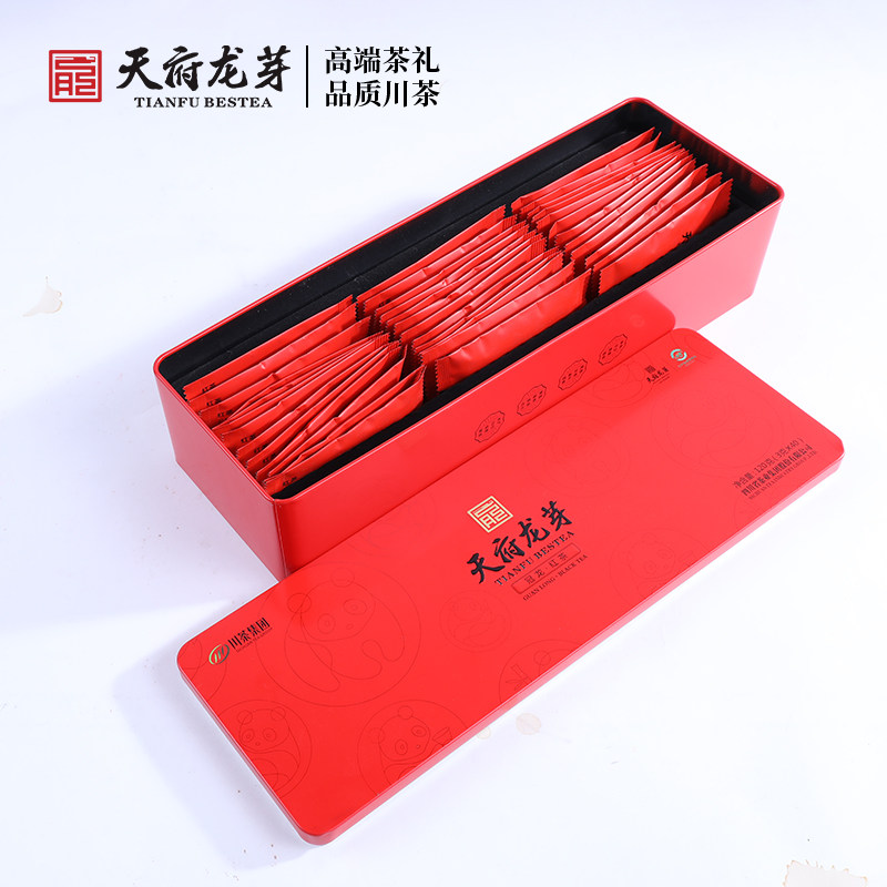 川茶集团天府龙芽冠龙红茶明前茶叶特级高山红茶礼盒装3g*40袋,淘宝优惠券,粉丝福利购,淘宝优惠卷