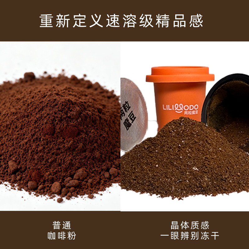 LILIMODO哩哩么豆冻干黑咖啡0糖0脂肪拿铁美式冷萃无糖罐装速溶粉