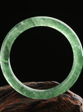 手镯天然绿草莓晶满水晶深绿籽女款手饰冰种绿色圆条