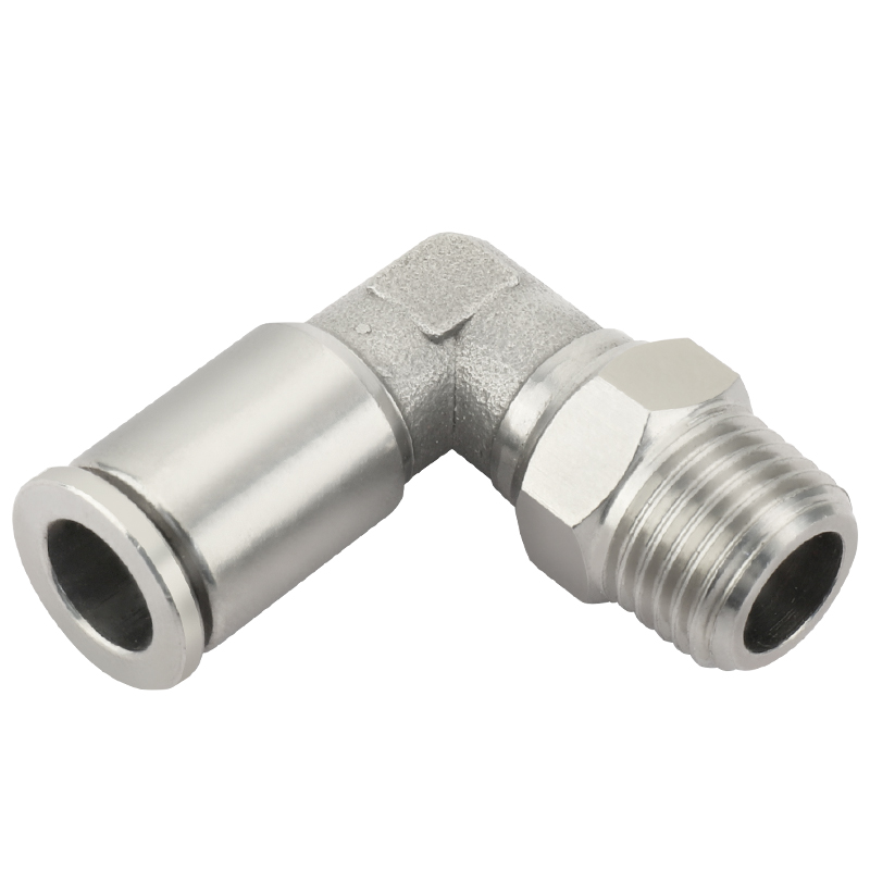 304不锈钢e气管接头快插接头PL8-02/4-01/6-02/10-03直角螺纹弯头 - 图3