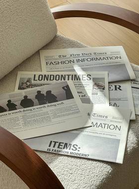 ins英文报纸背景纸拍照直播道具布置家居装饰背景布短剧覆古艺术